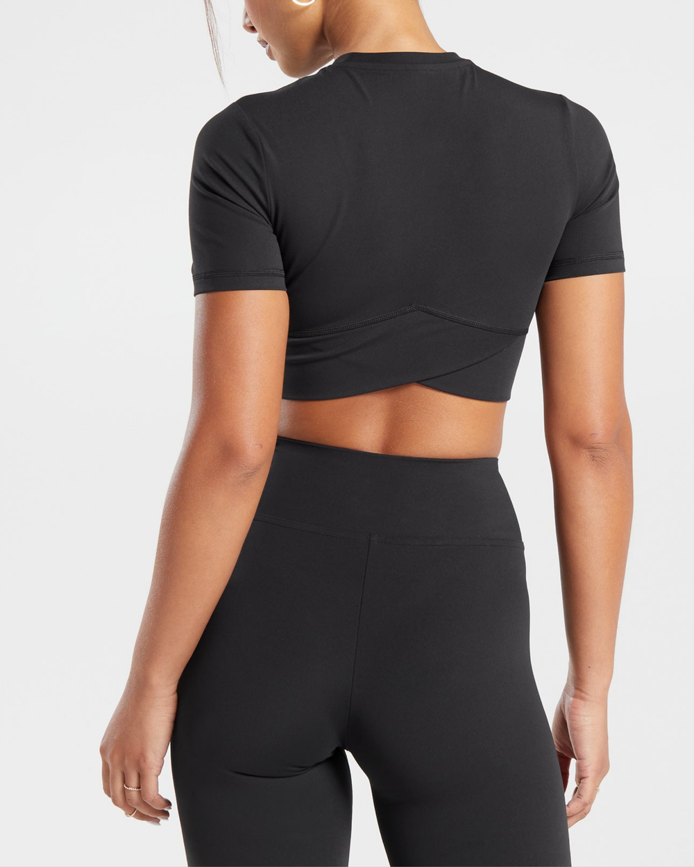 Cersea Crossover Crop Top in Black