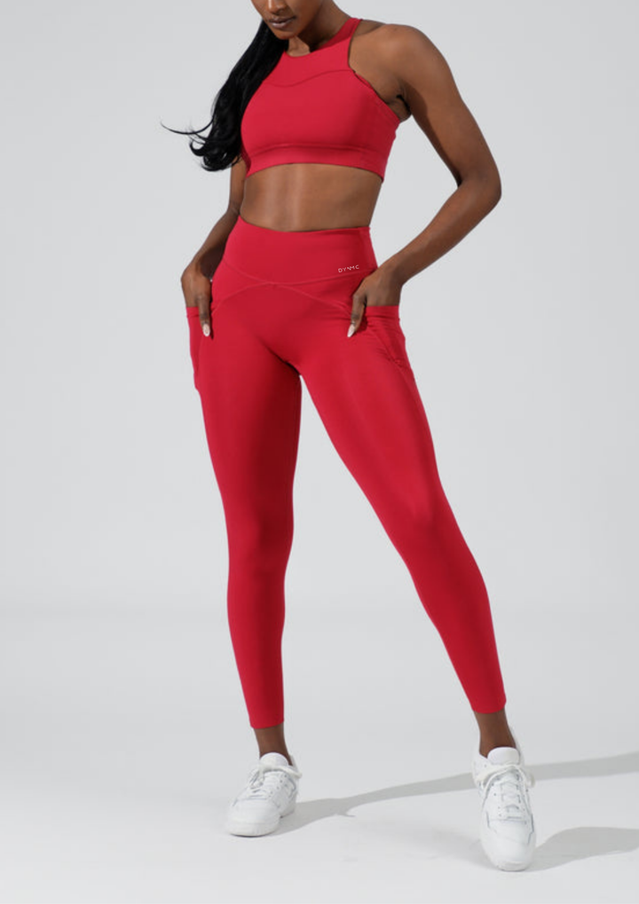 Aurora 4 Pocket Legging in Red