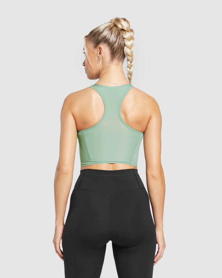 Elektra Mesh Tank Top- Dollar Green