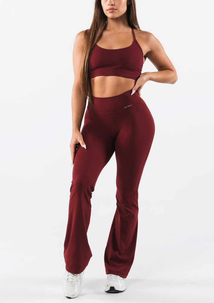 Aphrodite High waist Seamless Flared Pant in Maroon