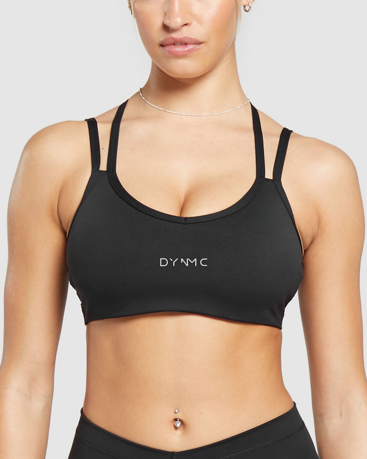 Ava strap Feature Sports Bra in Black