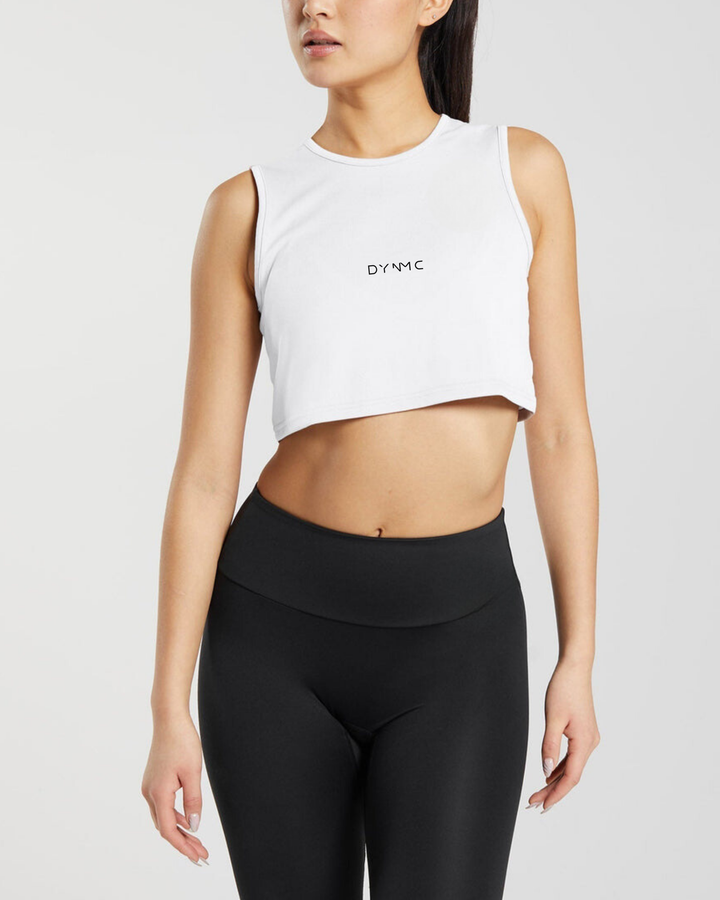 Mira Crop Tank top -White