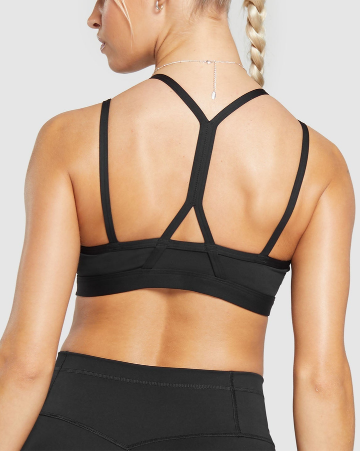 Ava strap Feature Sports Bra in Black