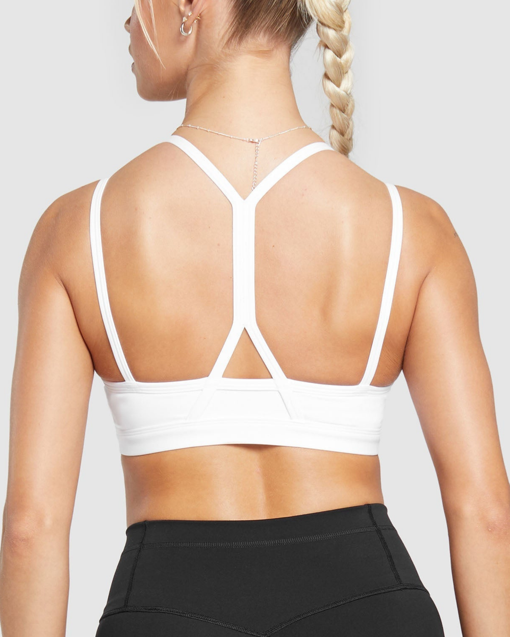 Ava strap Feature Sports Bra in White