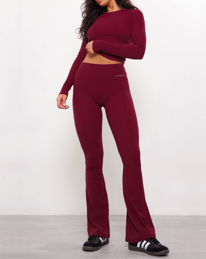 Giselle High Waist Flare Yoga Pants Maroon