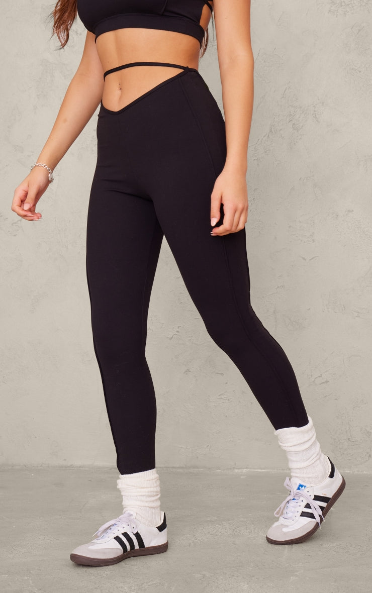 Freya Strappy Gym Leggings Black