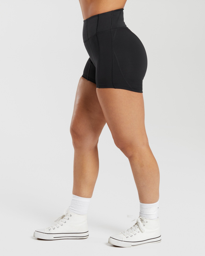 Selene High Rise Shorts in Black