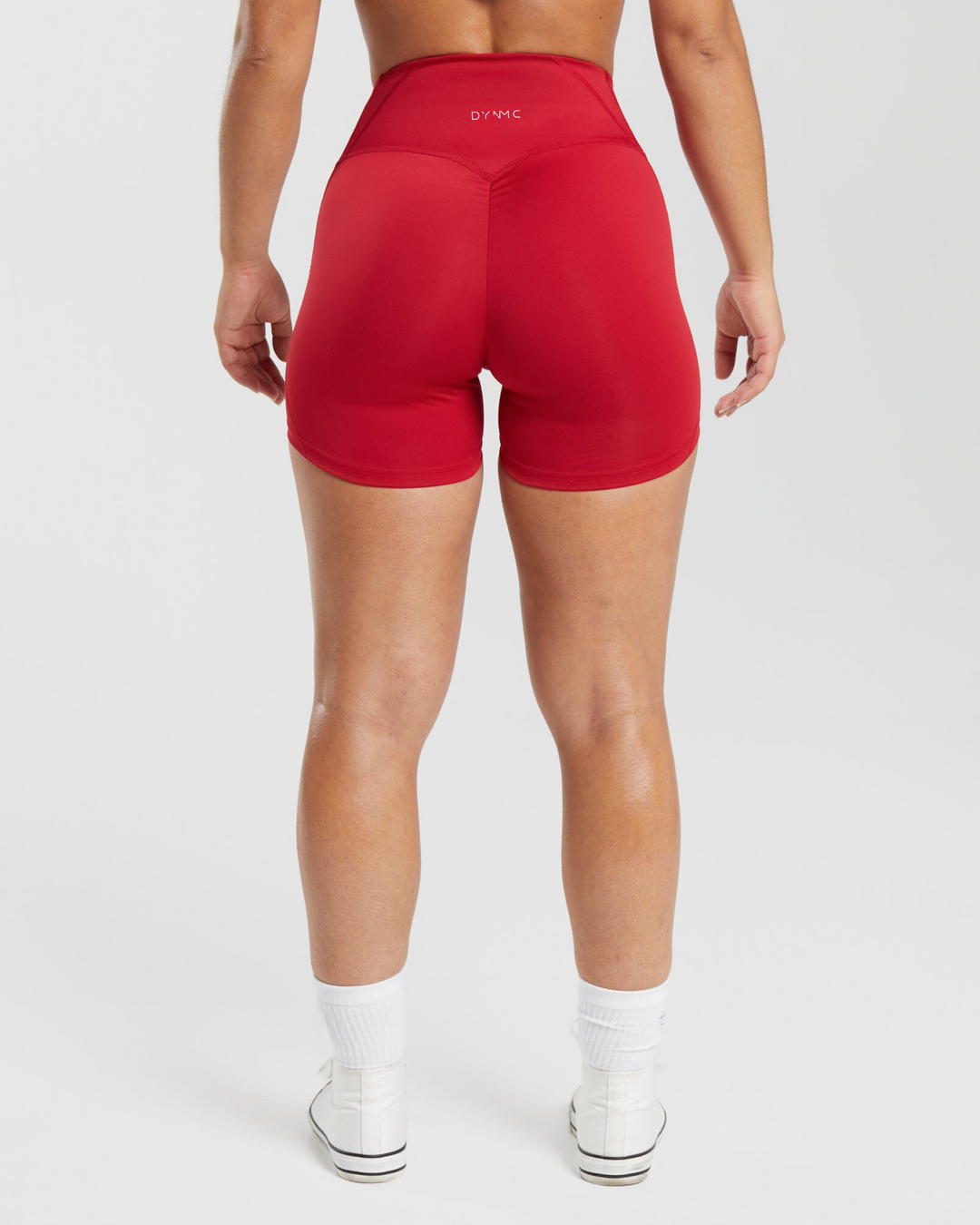 Selene High Rise Shorts in Carmine Red