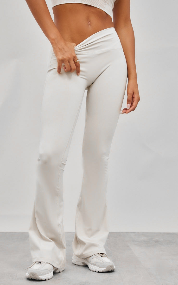 Giselle High Waist Flare Yoga Pants Ivory