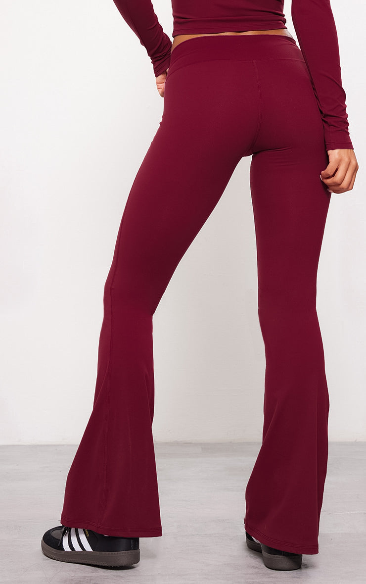 Giselle High Waist Flare Yoga Pants Maroon