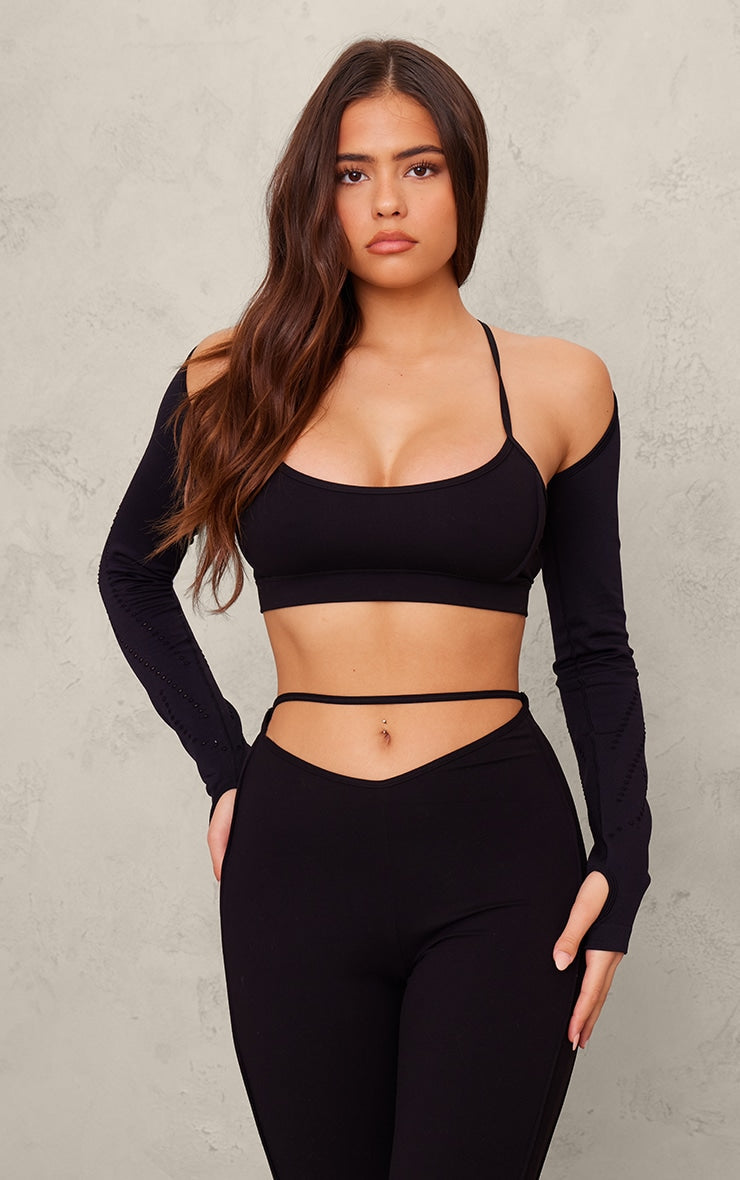 Freya Strappy Gym Leggings Black